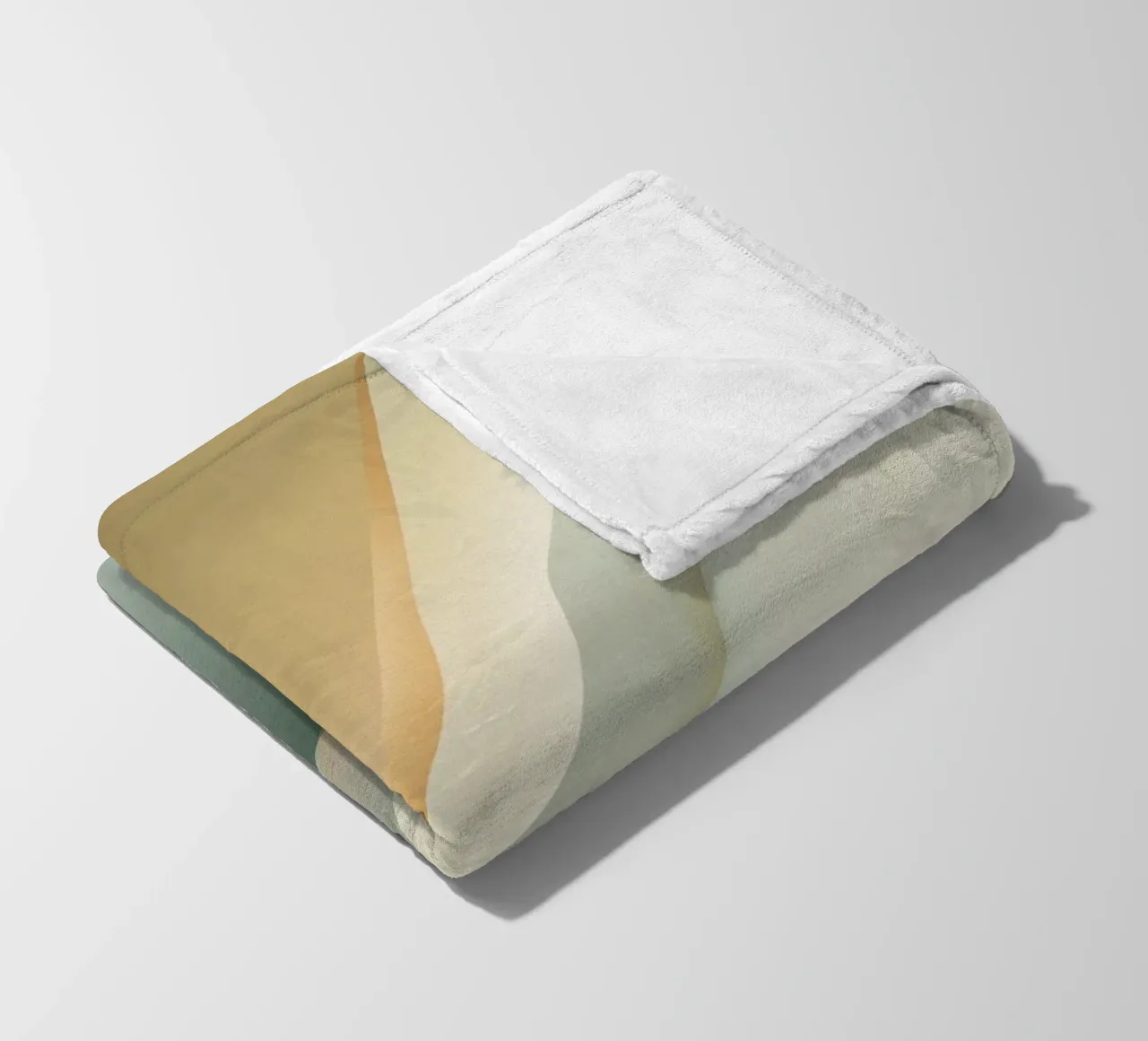 Soft Minimal Abstract in Sage and Sand Layers fleece blanket by StudioVO