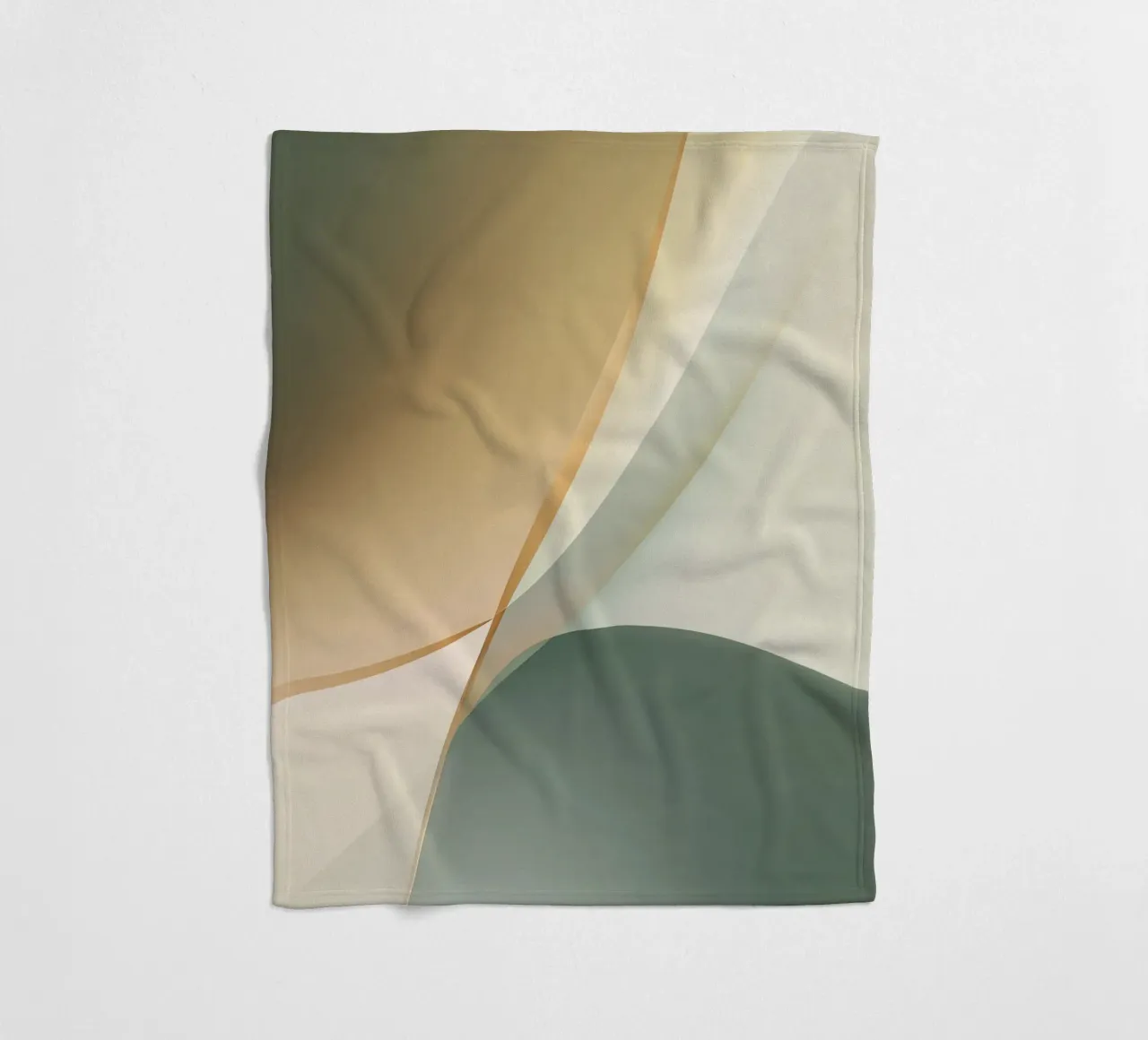 Soft Minimal Abstract in Sage and Sand Layers fleece blanket by StudioVO