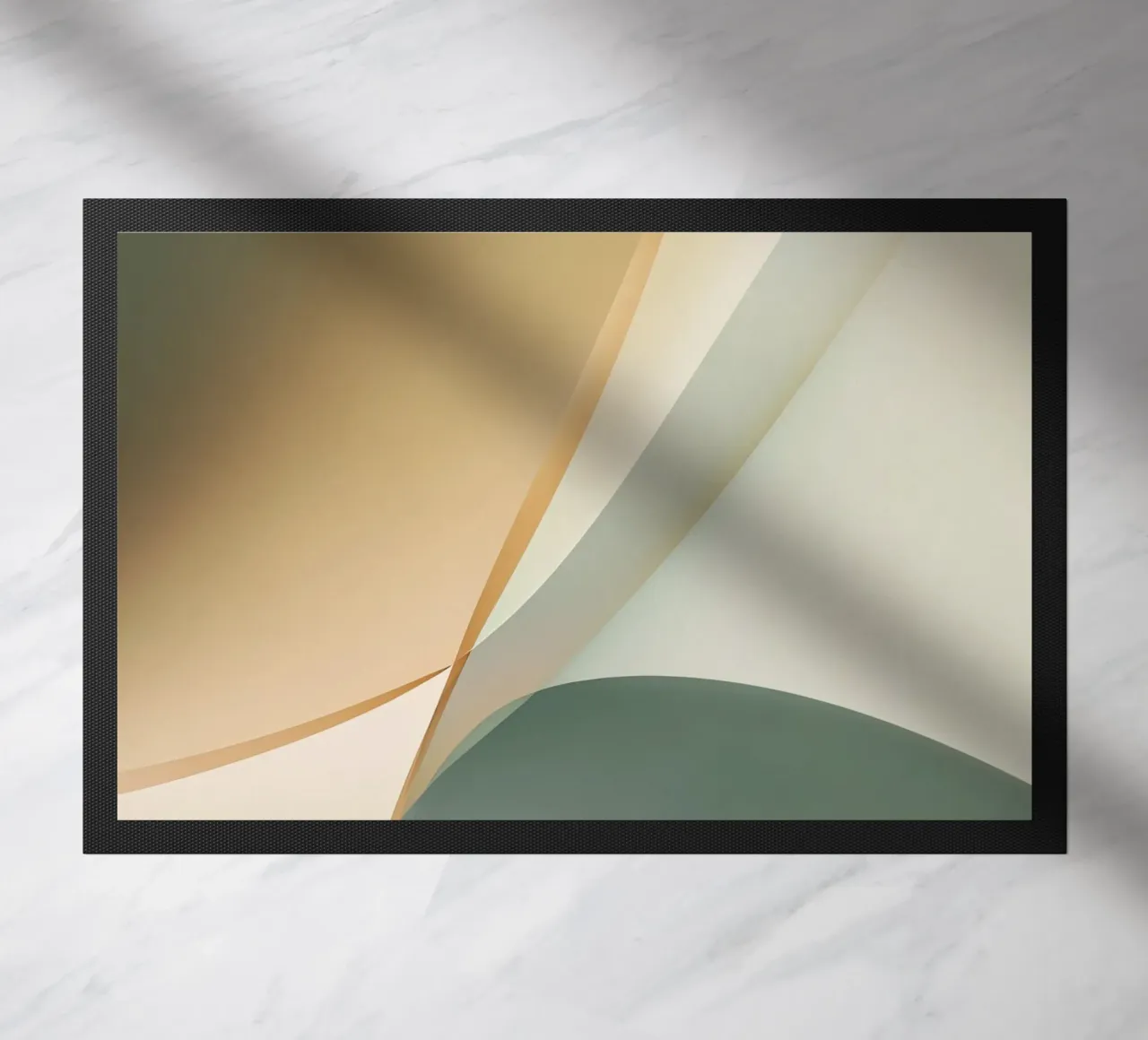 Soft Minimal Abstract in Sage and Sand Layers doormat by StudioVO