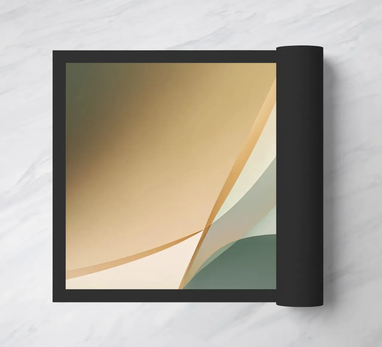 Soft Minimal Abstract in Sage and Sand Layers doormat by StudioVO