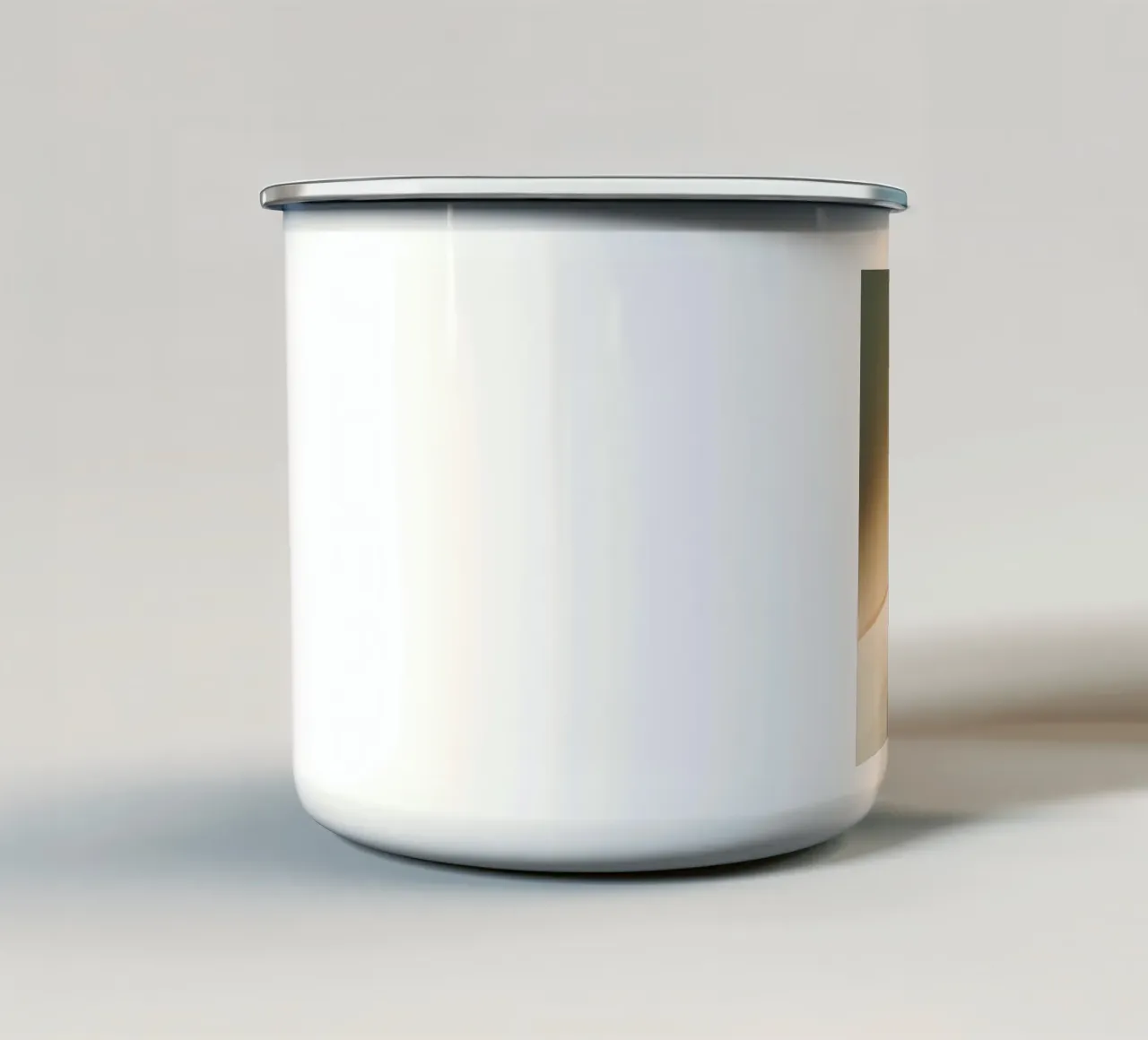 Soft Minimal Abstract in Sage and Sand Layers enamel mug by StudioVO