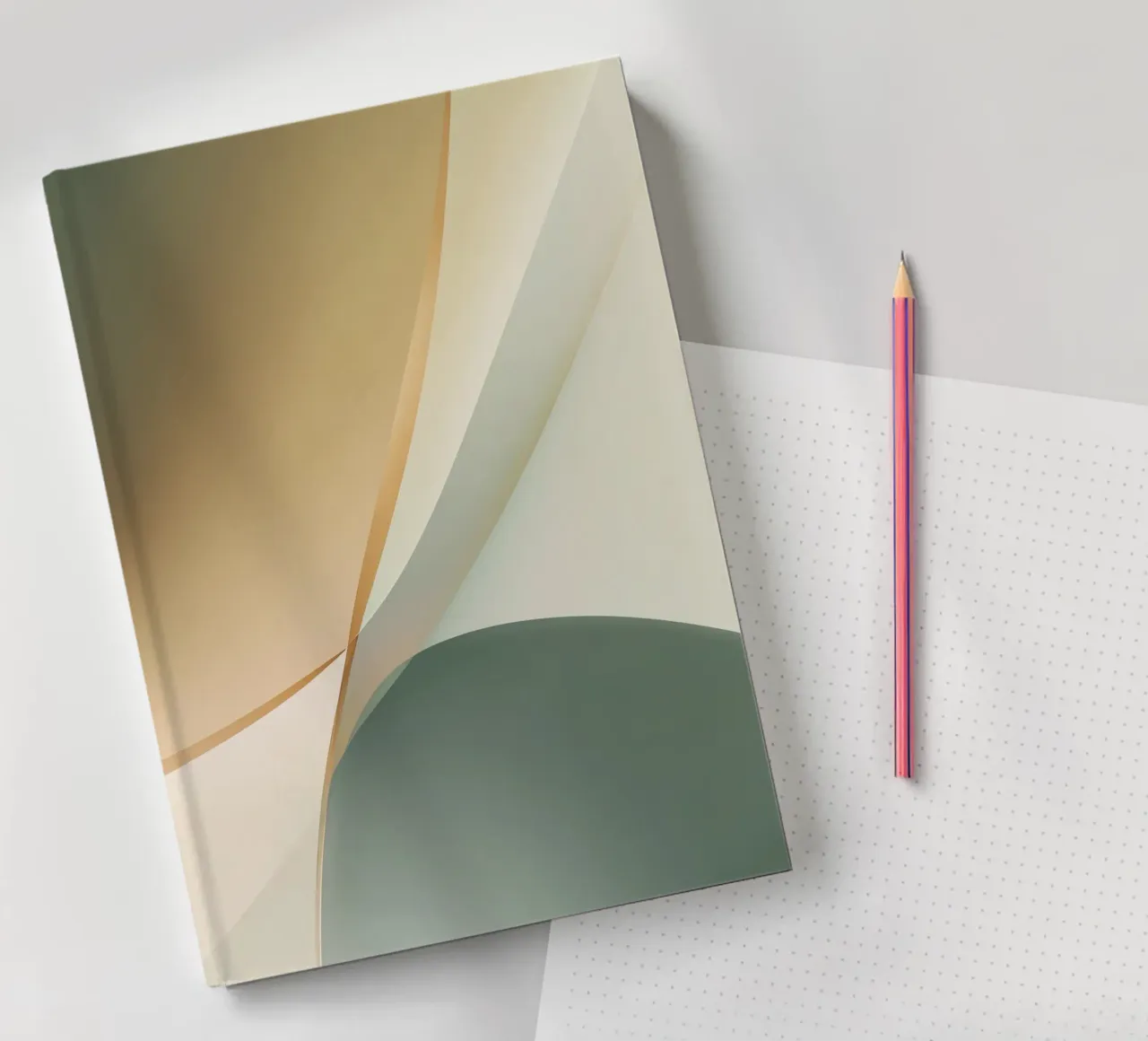 Soft Minimal Abstract in Sage and Sand Layers notebook by StudioVO