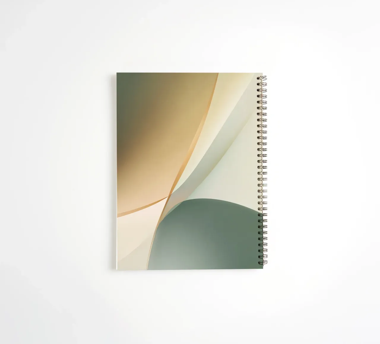 Soft Minimal Abstract in Sage and Sand Layers spiral notebook by StudioVO