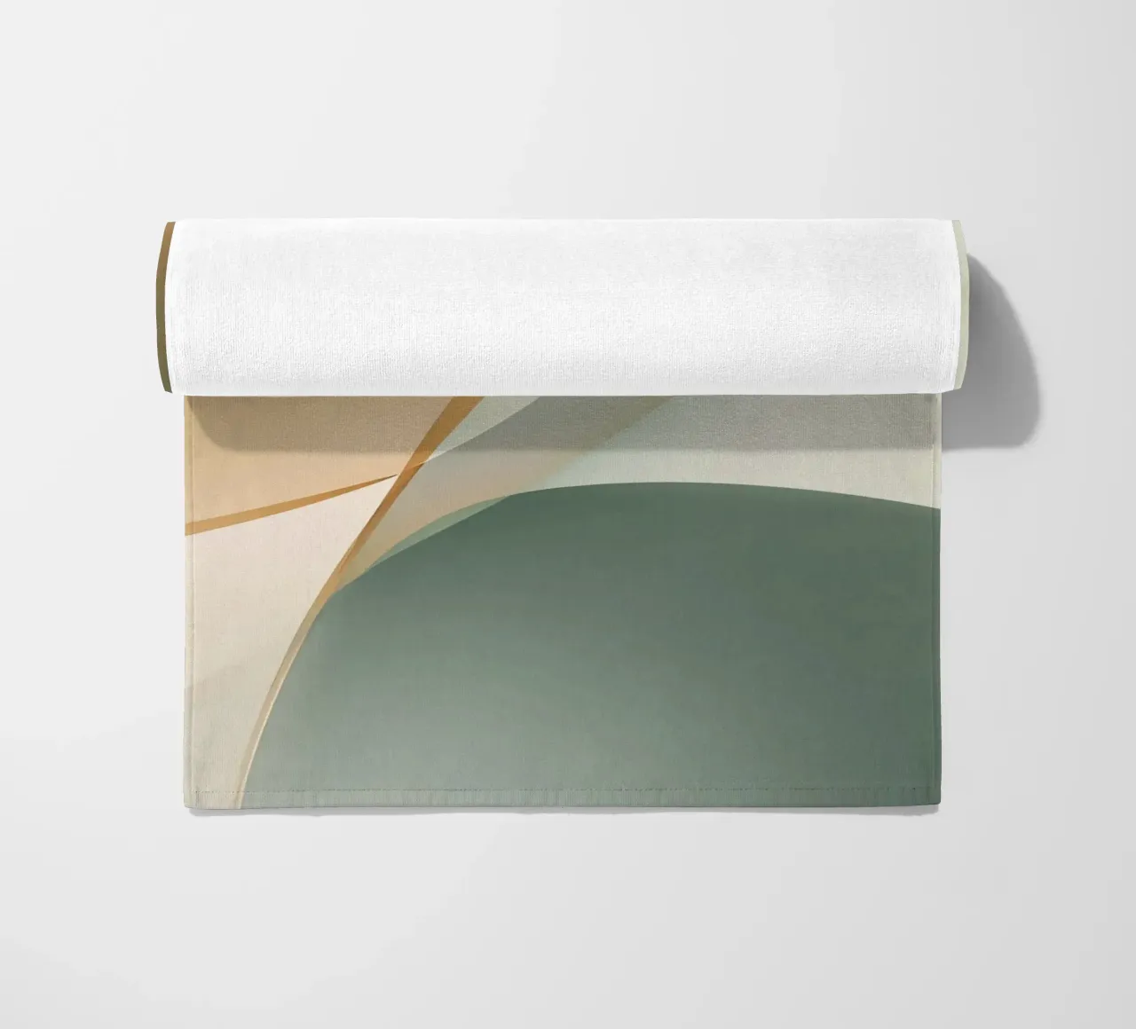 Soft Minimal Abstract in Sage and Sand Layers beach towel by StudioVO