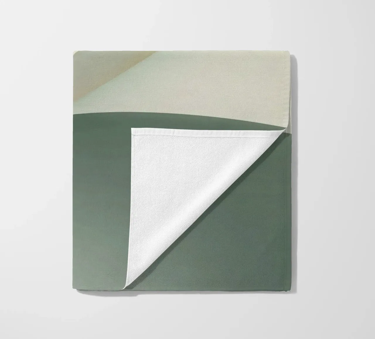 Soft Minimal Abstract in Sage and Sand Layers beach towel by StudioVO