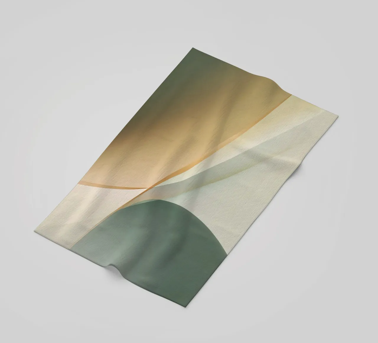 Soft Minimal Abstract in Sage and Sand Layers beach towel by StudioVO