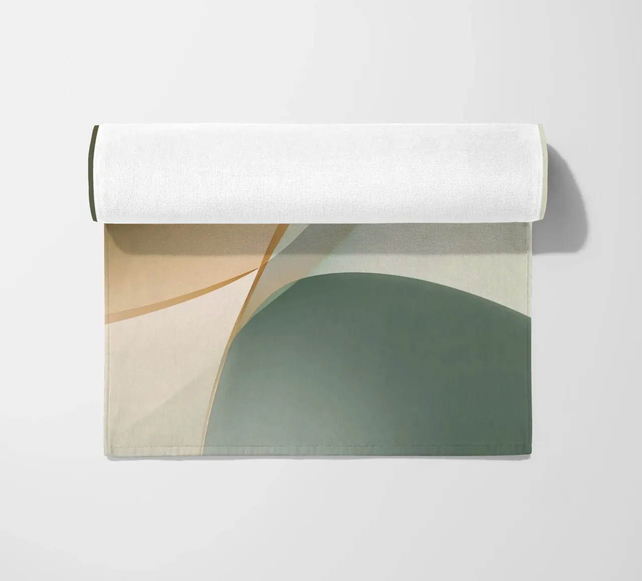 Soft Minimal Abstract in Sage and Sand Layers beach towel by StudioVO