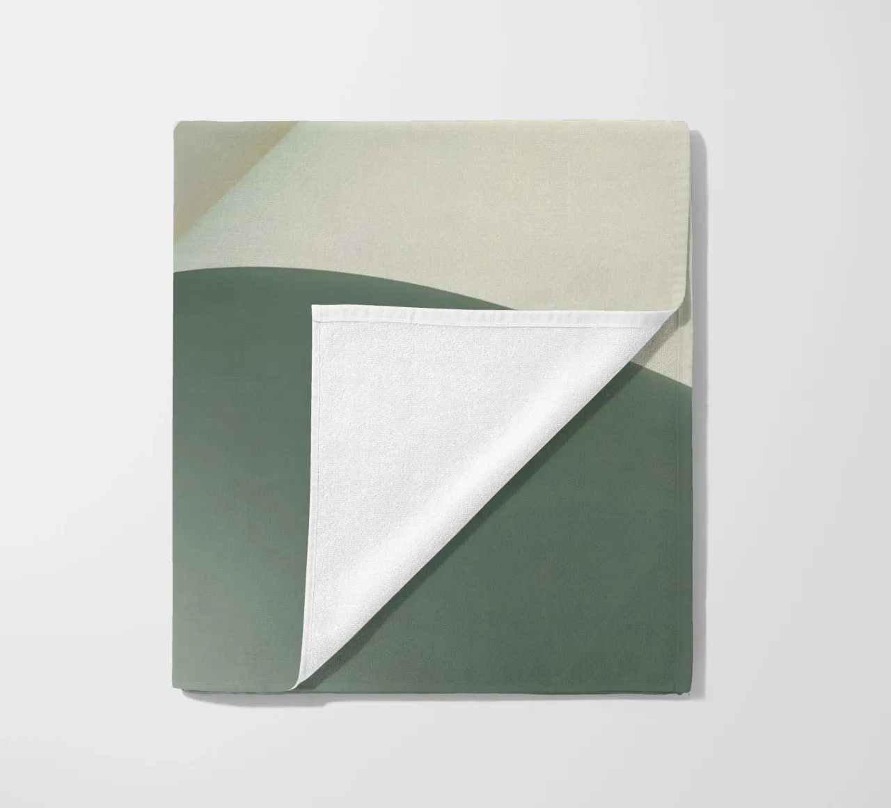 Soft Minimal Abstract in Sage and Sand Layers beach towel by StudioVO