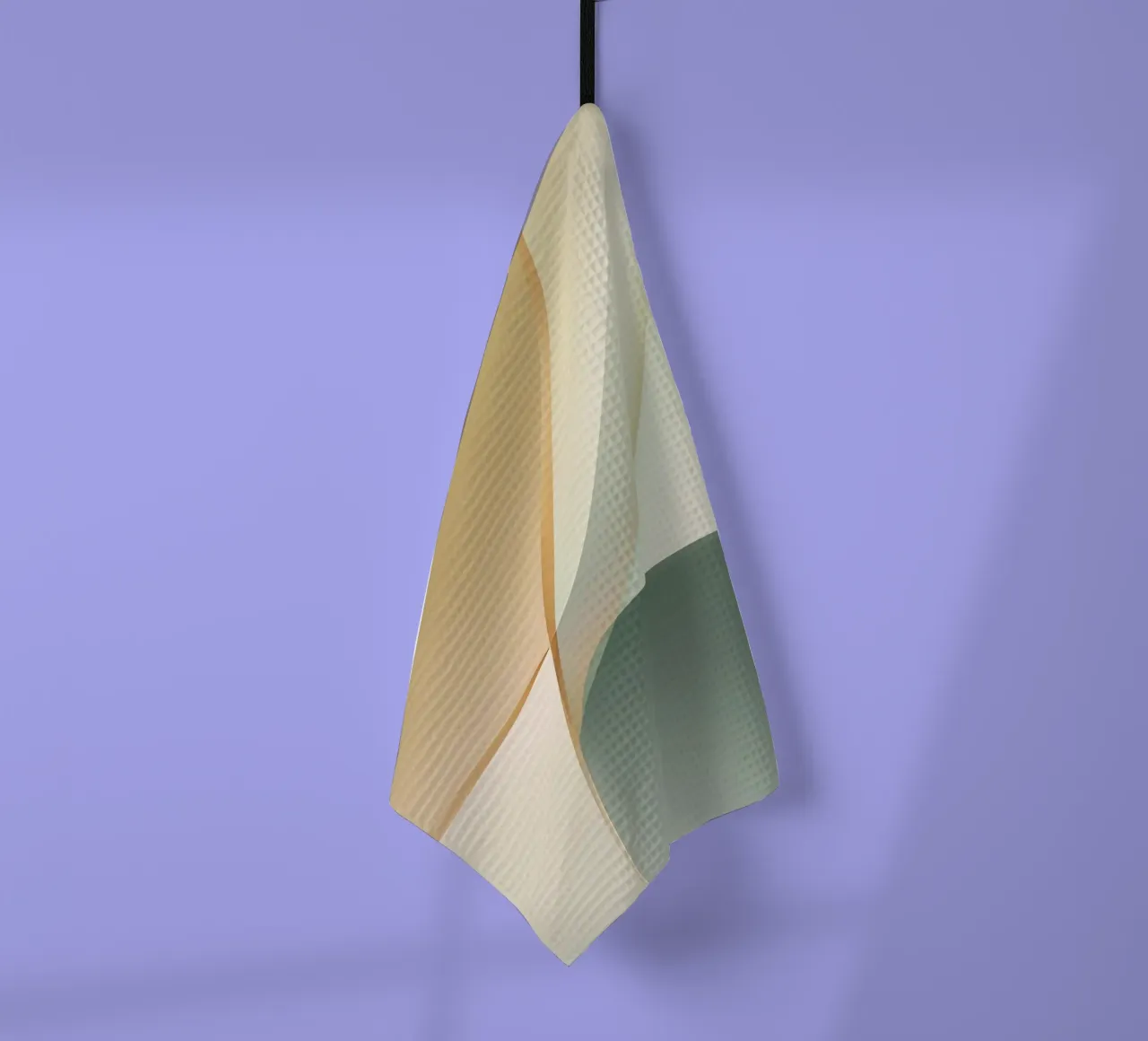 Soft Minimal Abstract in Sage and Sand Layers tea towel by StudioVO