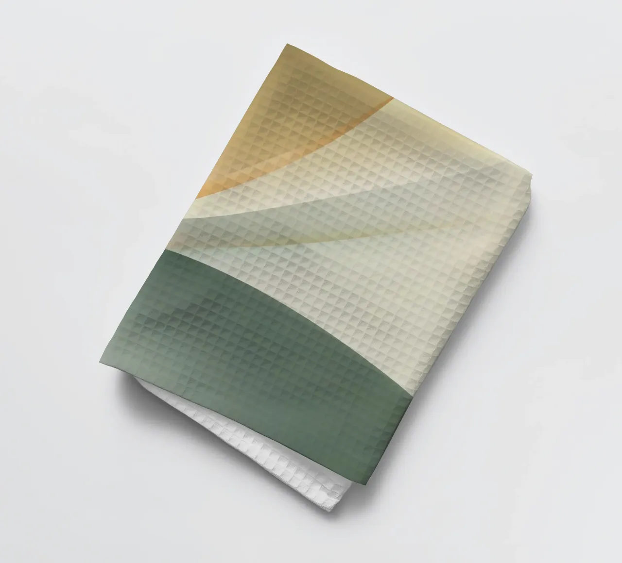 Soft Minimal Abstract in Sage and Sand Layers tea towel by StudioVO