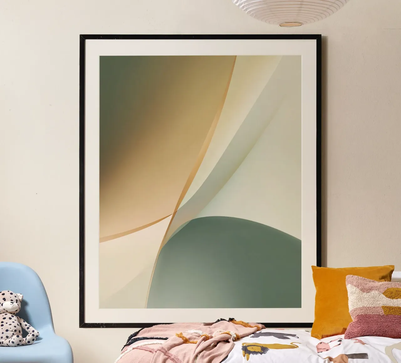 Soft Minimal Abstract in Sage and Sand Layers hahnemühle by StudioVO