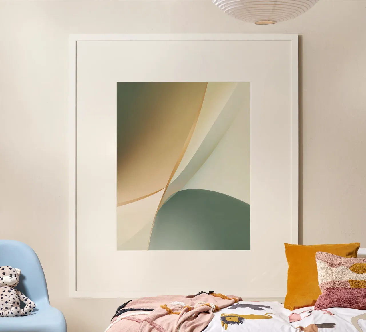 Soft Minimal Abstract in Sage and Sand Layers hahnemühle by StudioVO