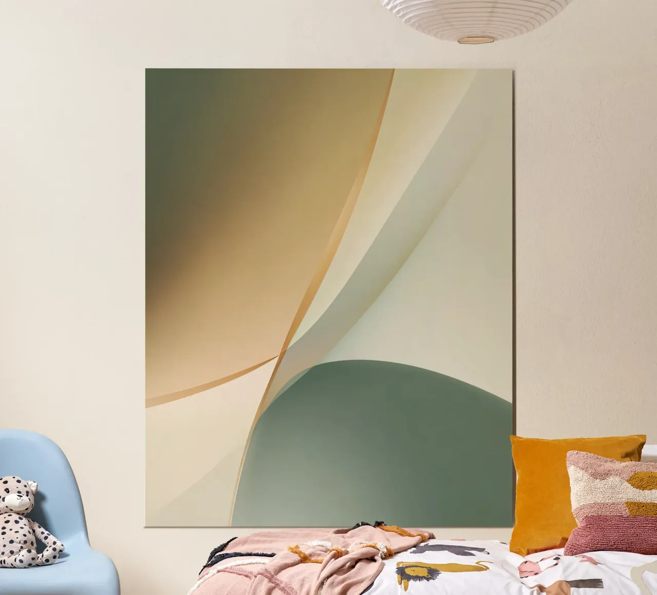 Soft Minimal Abstract in Sage and Sand Layers hahnemühle by StudioVO