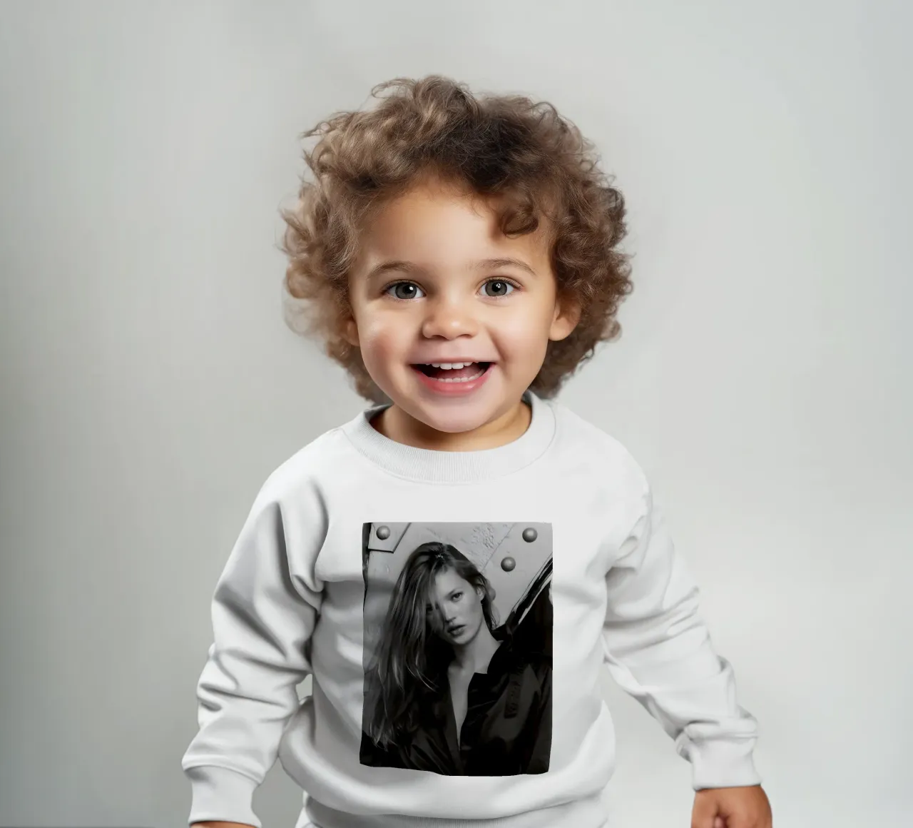 Kate Moss in seta e acciaio felpa neonato da Galery Vintage