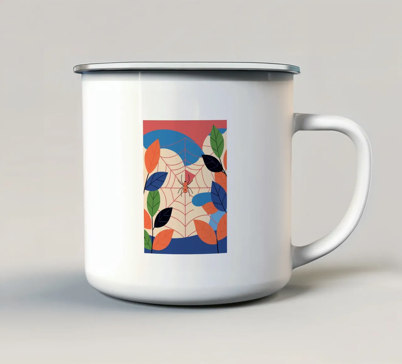 Ragno nella ragnatela tazza in smalto da PROTECT ANIMALS