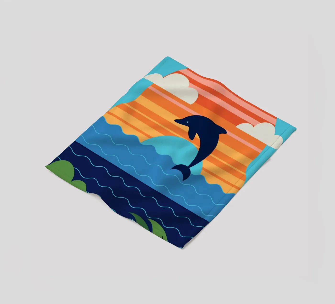 Dolphin Sunset Fleecedecke von PROTECT ANIMALS