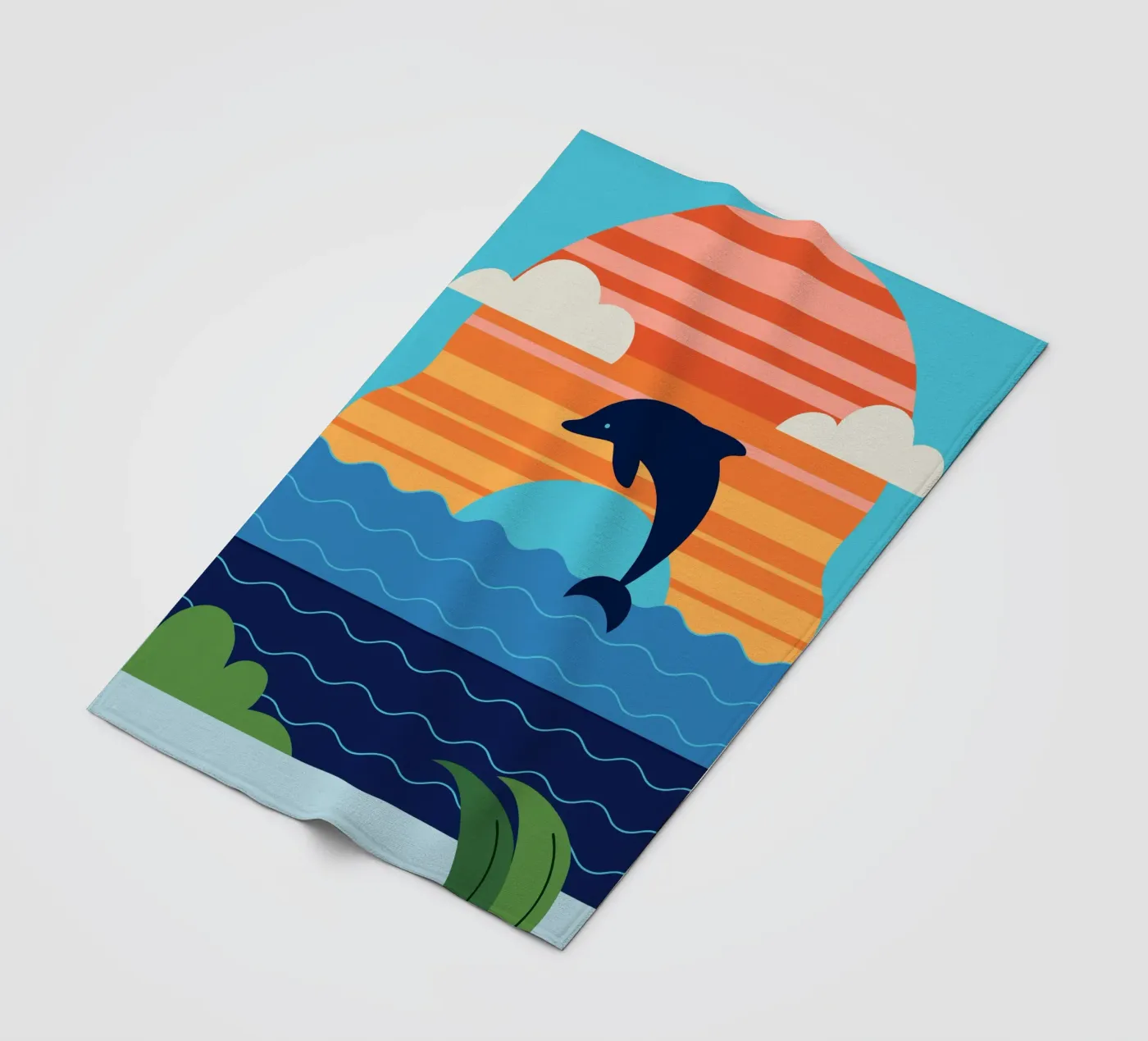Dolphin Sunset Fleecedecke von PROTECT ANIMALS
