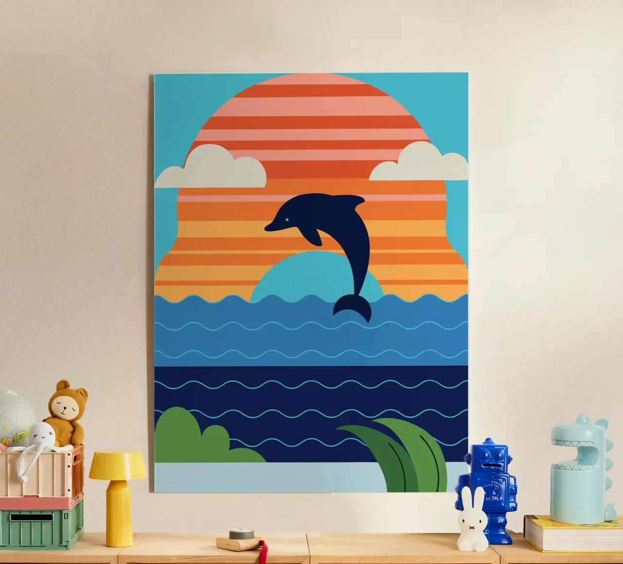 Dolfijn Zonsondergang acryl van PROTECT ANIMALS