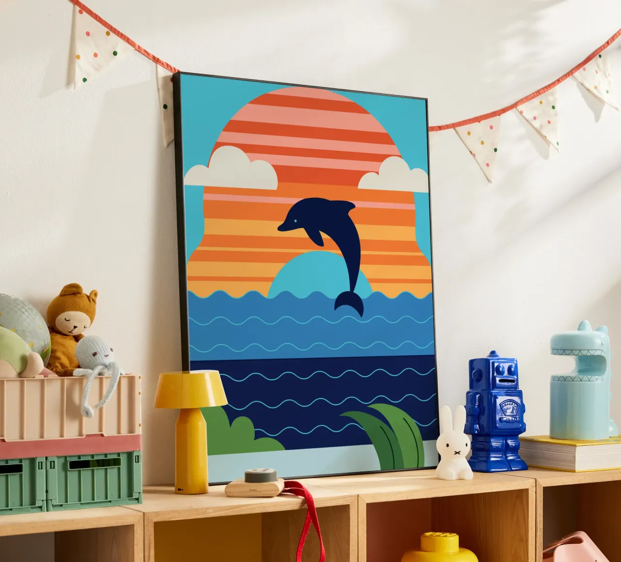 Dolphin Sunset forex plate by PROTECT ANIMALS