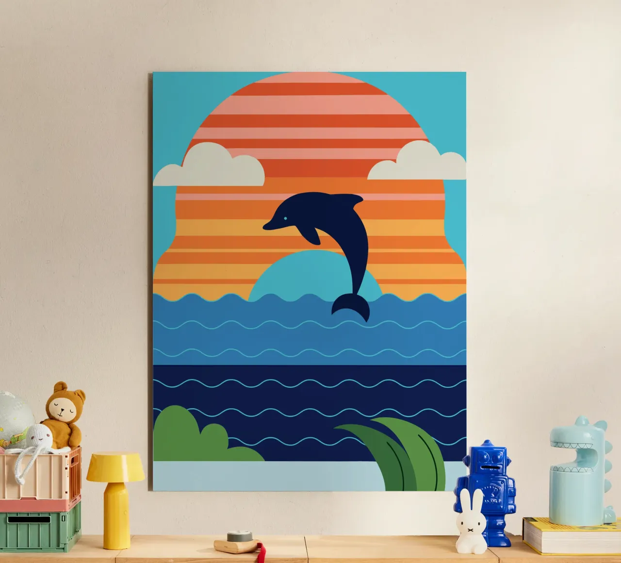 Dolphin Sunset forex plate by PROTECT ANIMALS