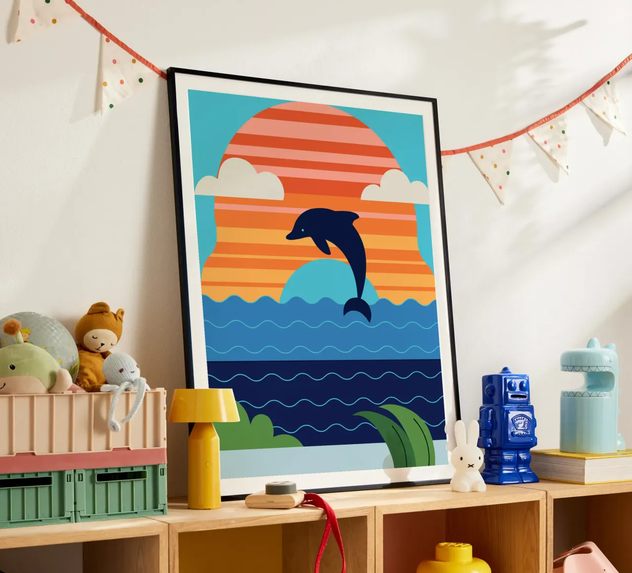 Dolphin Sunset poster by PROTECT ANIMALS