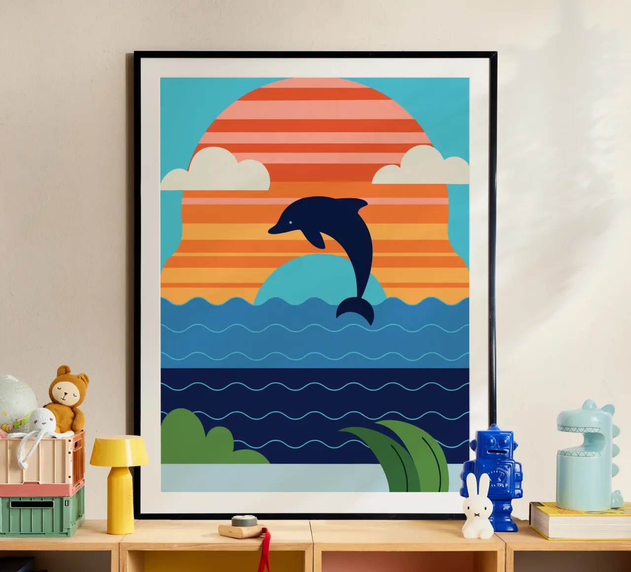 Dolphin Sunset poster by PROTECT ANIMALS