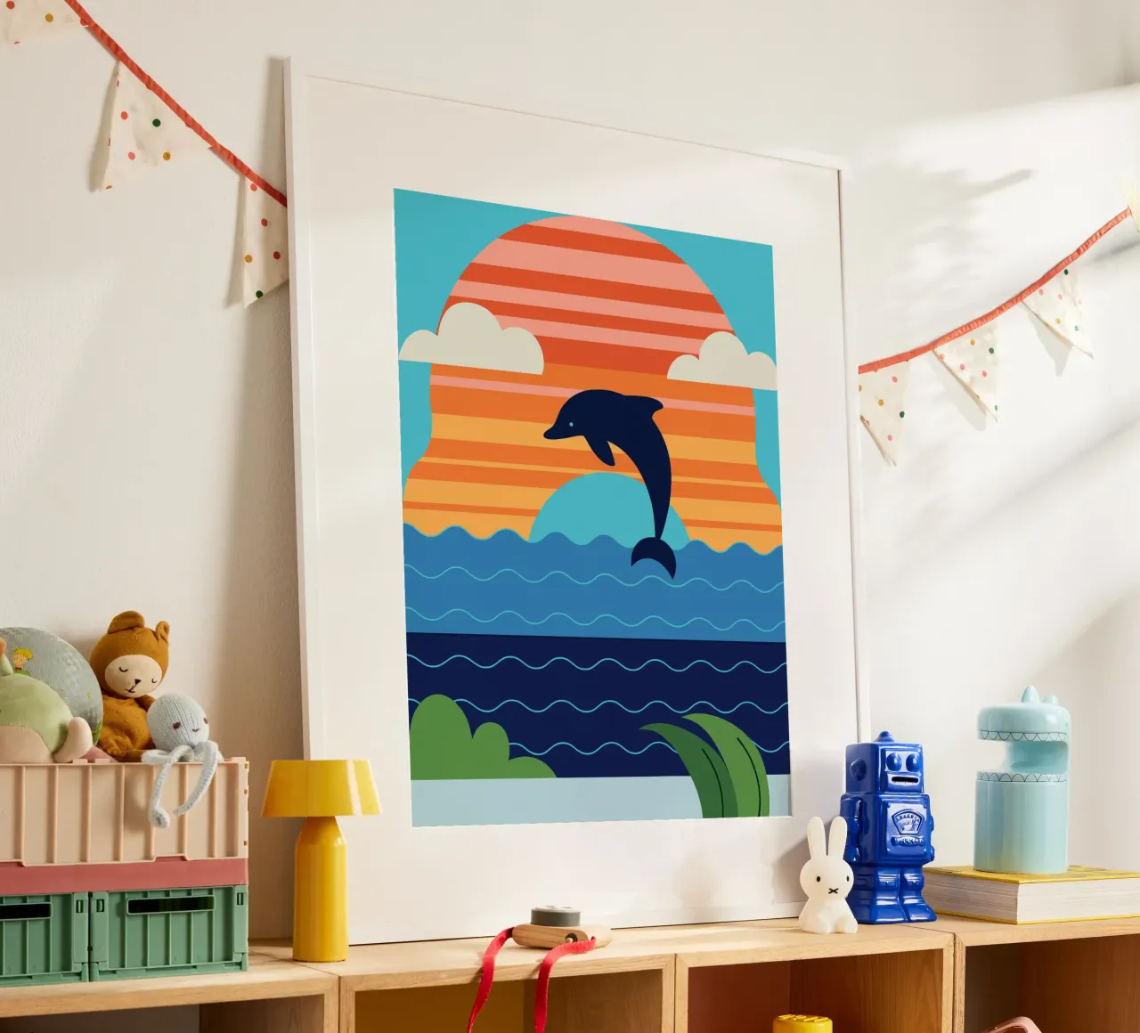 Dolphin Sunset poster by PROTECT ANIMALS