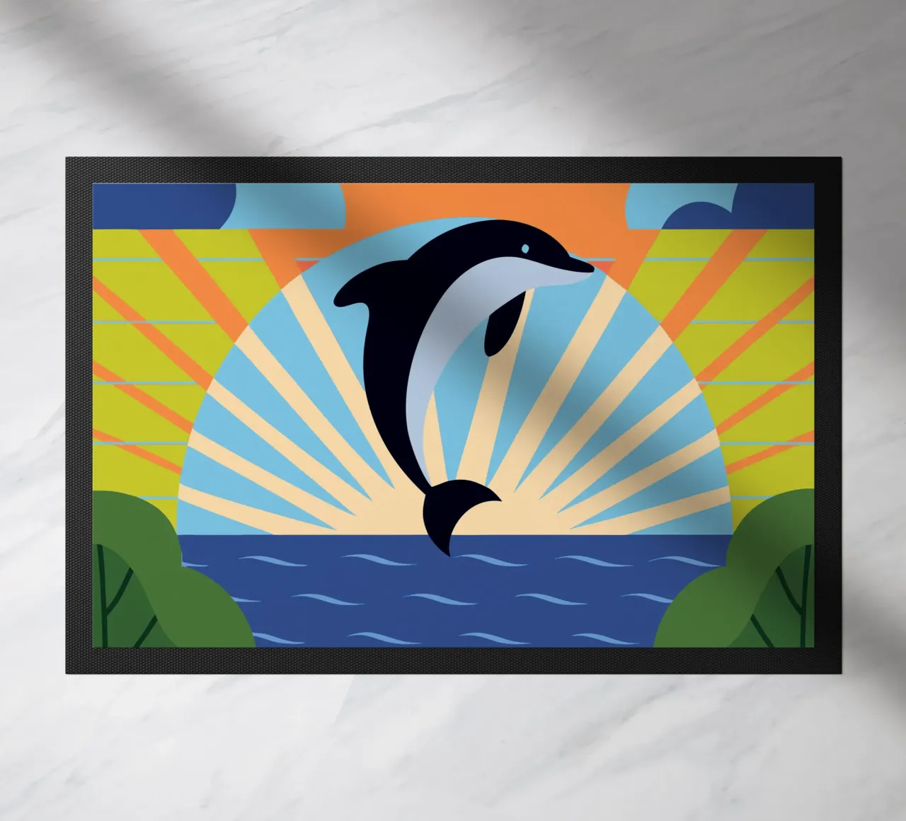 Dolphin Sunset doormat by PROTECT ANIMALS