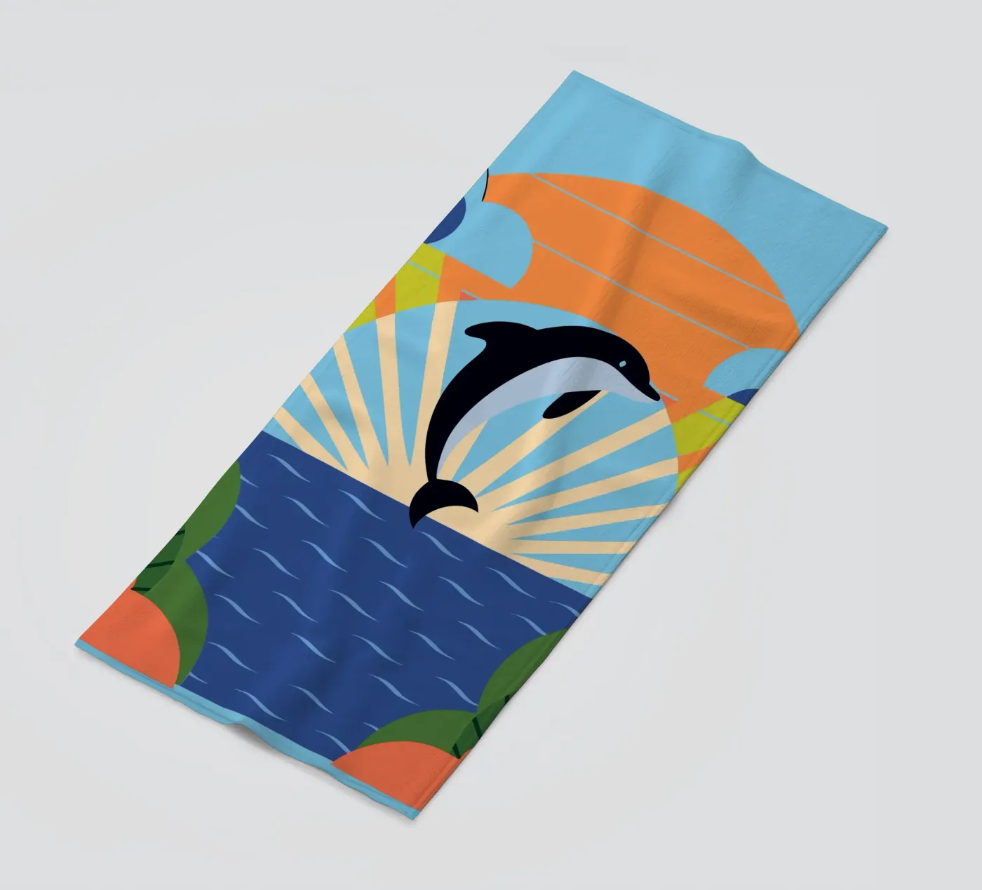 Dolfijn Zonsondergang strandhanddoek van PROTECT ANIMALS