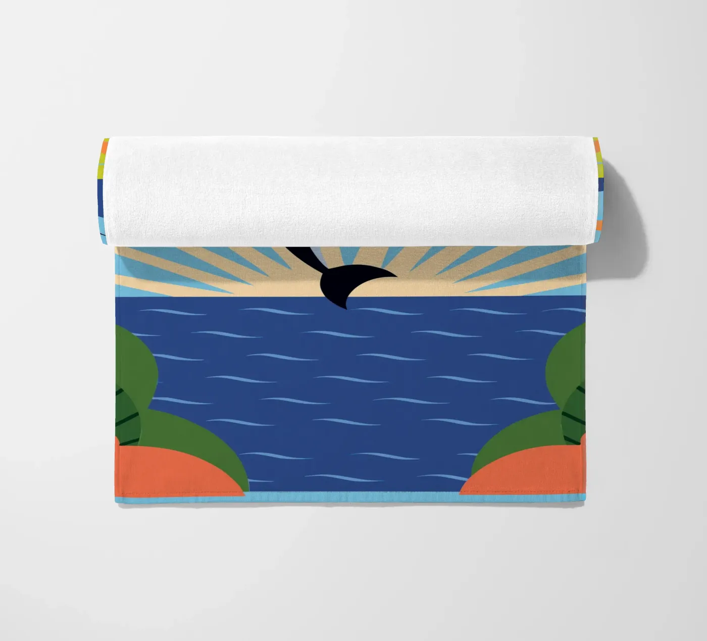Dolfijn Zonsondergang strandhanddoek van PROTECT ANIMALS