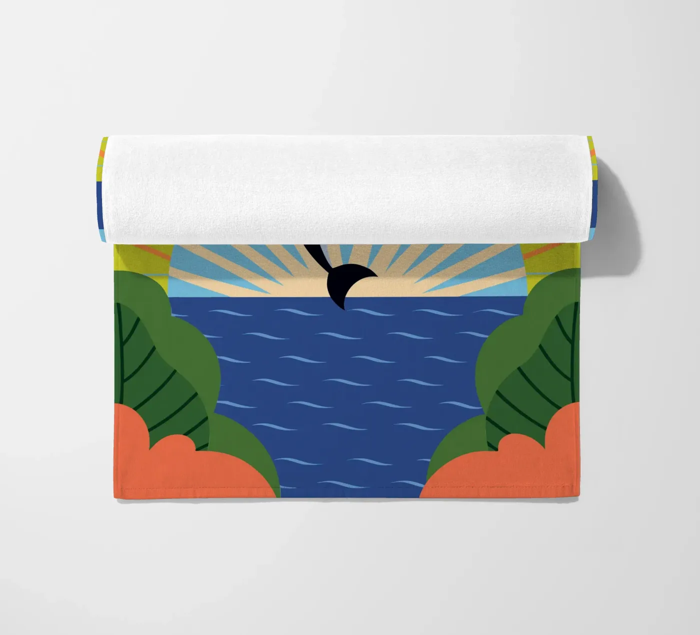 Dolfijn Zonsondergang strandhanddoek van PROTECT ANIMALS