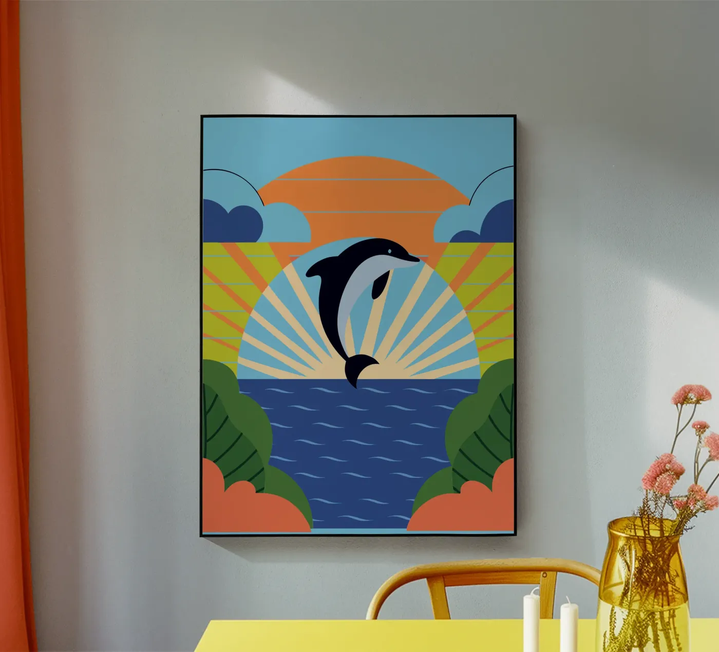 Dolphin Sunset Acryl-Glas von PROTECT ANIMALS