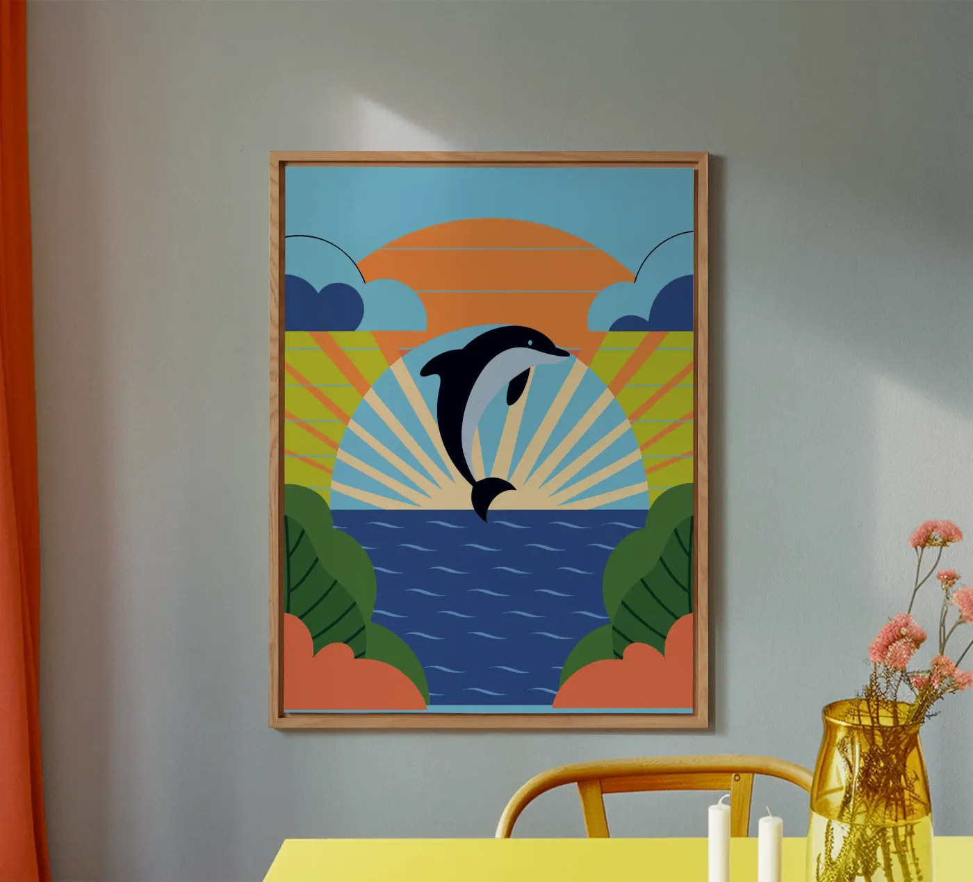 Dolphin Sunset pannello forex da PROTECT ANIMALS