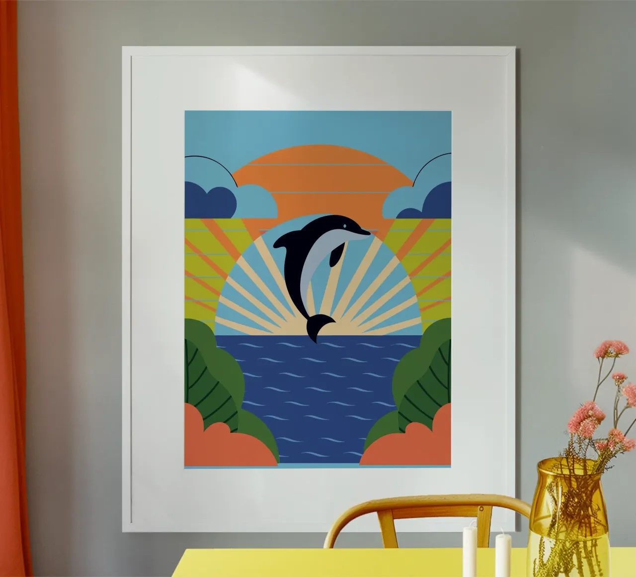 Dolphin Sunset poster da PROTECT ANIMALS