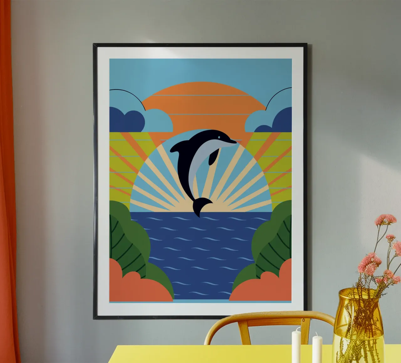 Dolfijn Zonsondergang poster van PROTECT ANIMALS