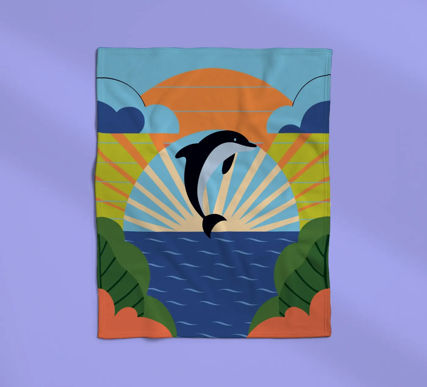Dolphin Sunset coperta in pile da PROTECT ANIMALS