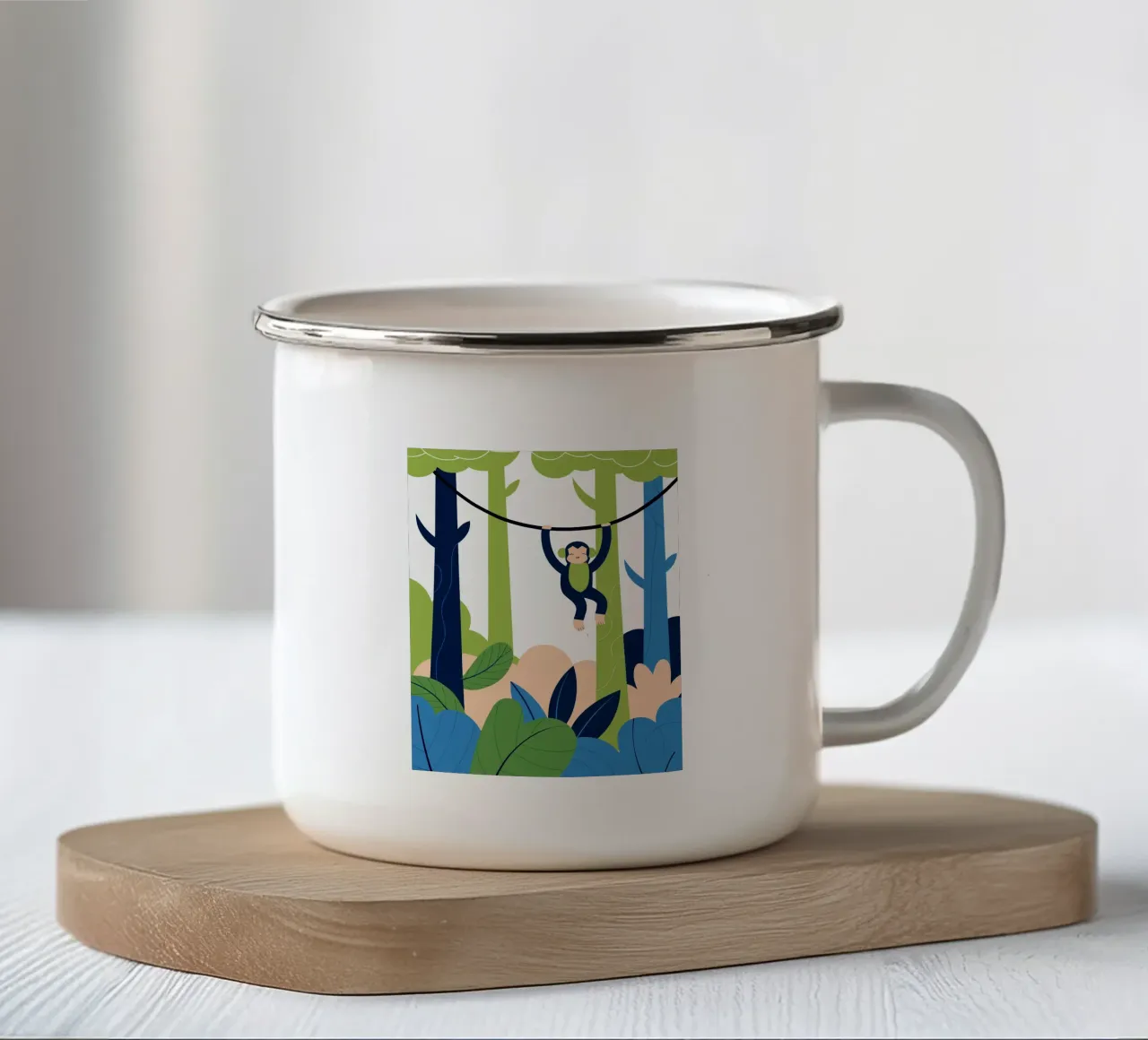 Scimmia nella giungla tazza in smalto da PROTECT ANIMALS