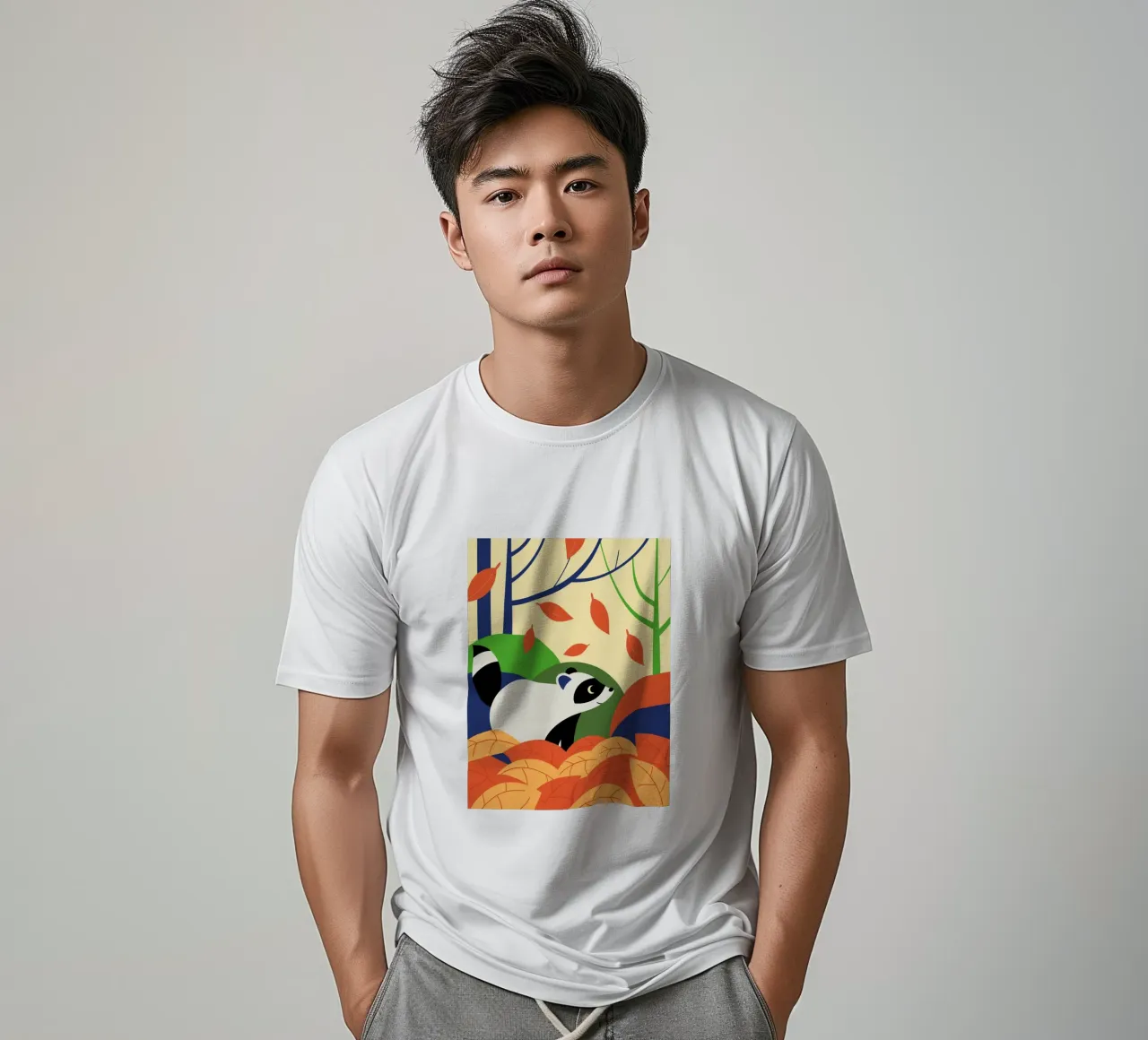 Procione in autunno t-shirt da PROTECT ANIMALS