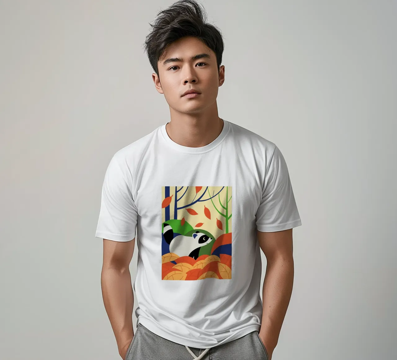 Procione in autunno t-shirt da PROTECT ANIMALS