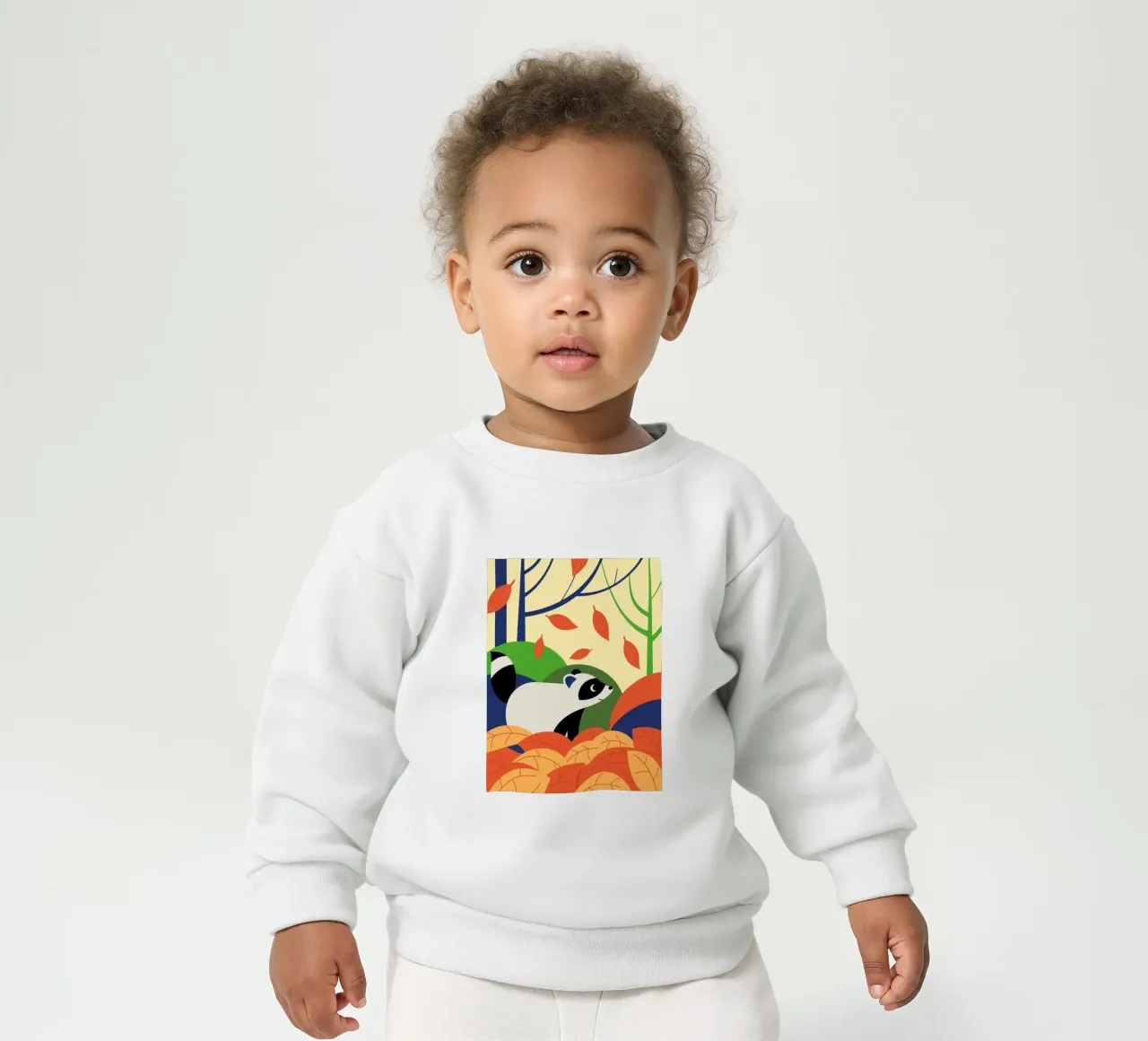 Raccoon in Autumn baby sweatshirt by PROTECT ANIMALS