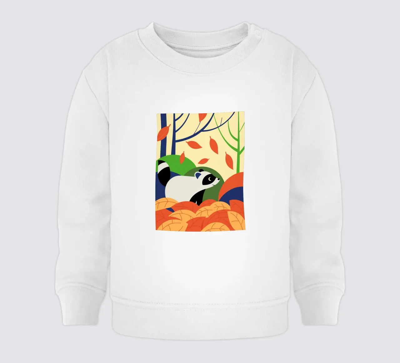 Raccoon in Autumn baby sweatshirt by PROTECT ANIMALS