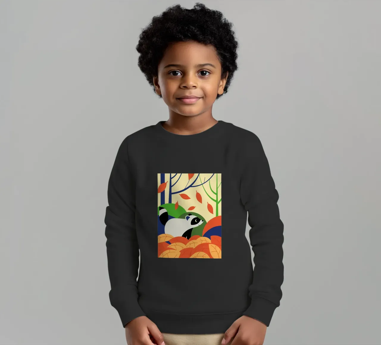 Procione in autunno felpa bambino da PROTECT ANIMALS