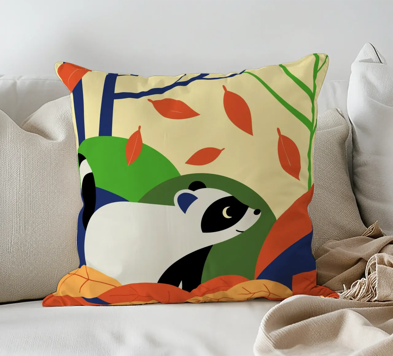 Procione in autunno cuscino da PROTECT ANIMALS