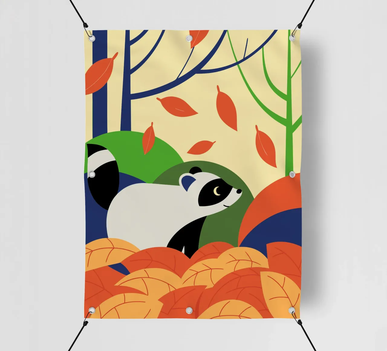 Procione in autunno telo in pvc da PROTECT ANIMALS