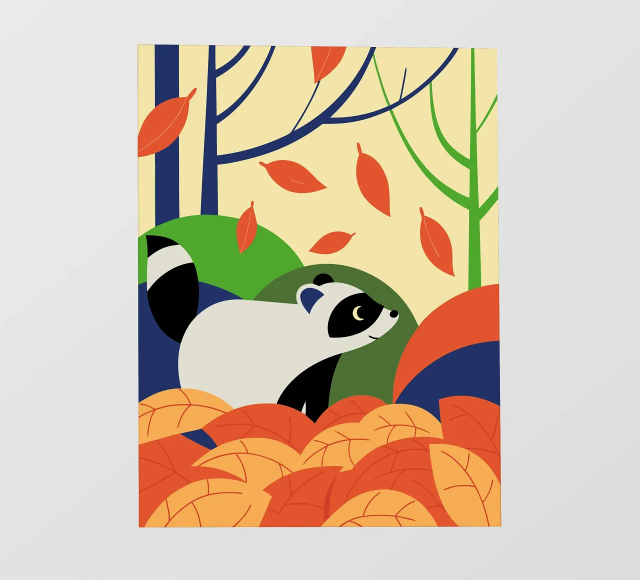 Procione in autunno telo in pvc da PROTECT ANIMALS