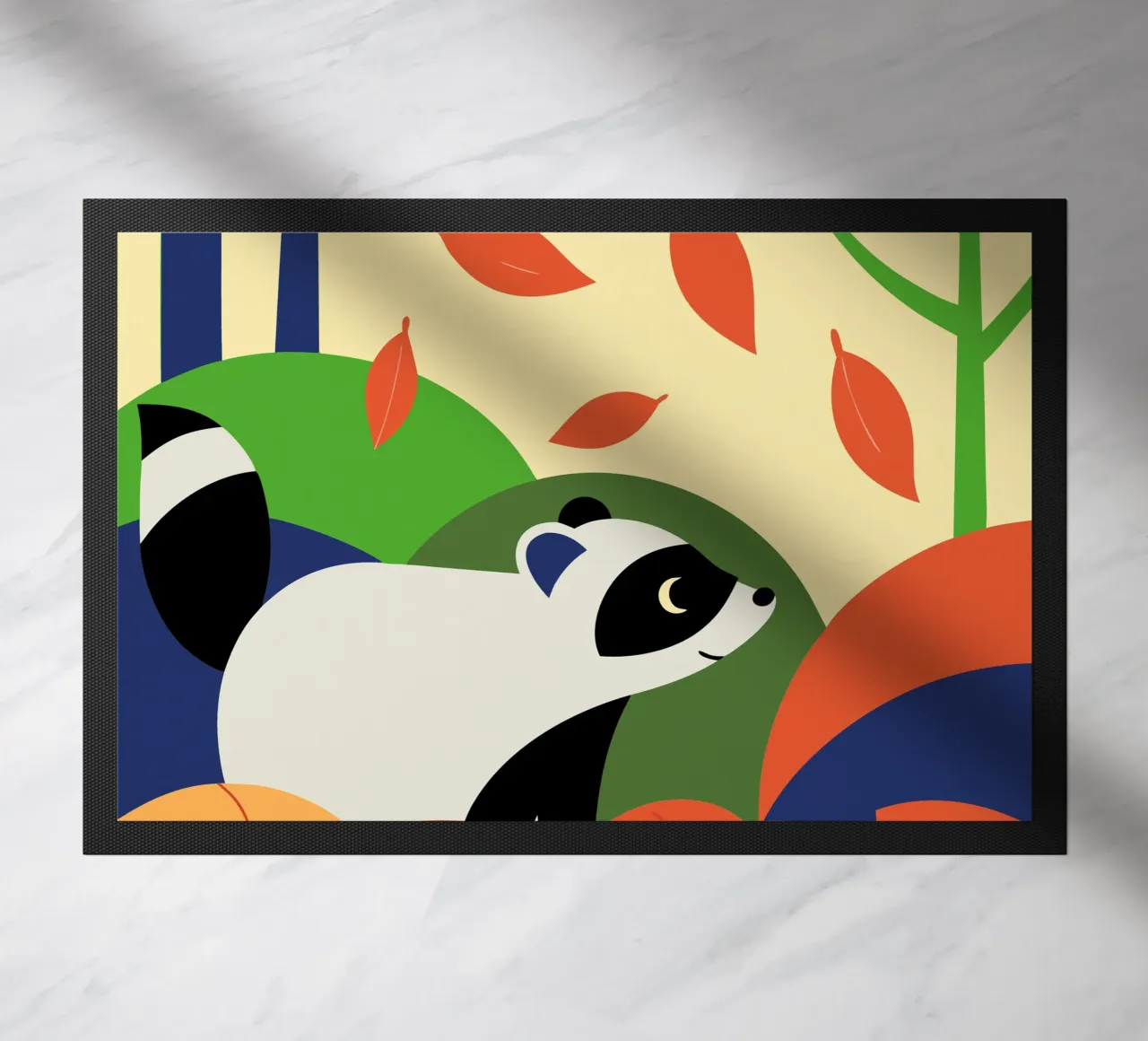 Procione in autunno zerbino da PROTECT ANIMALS