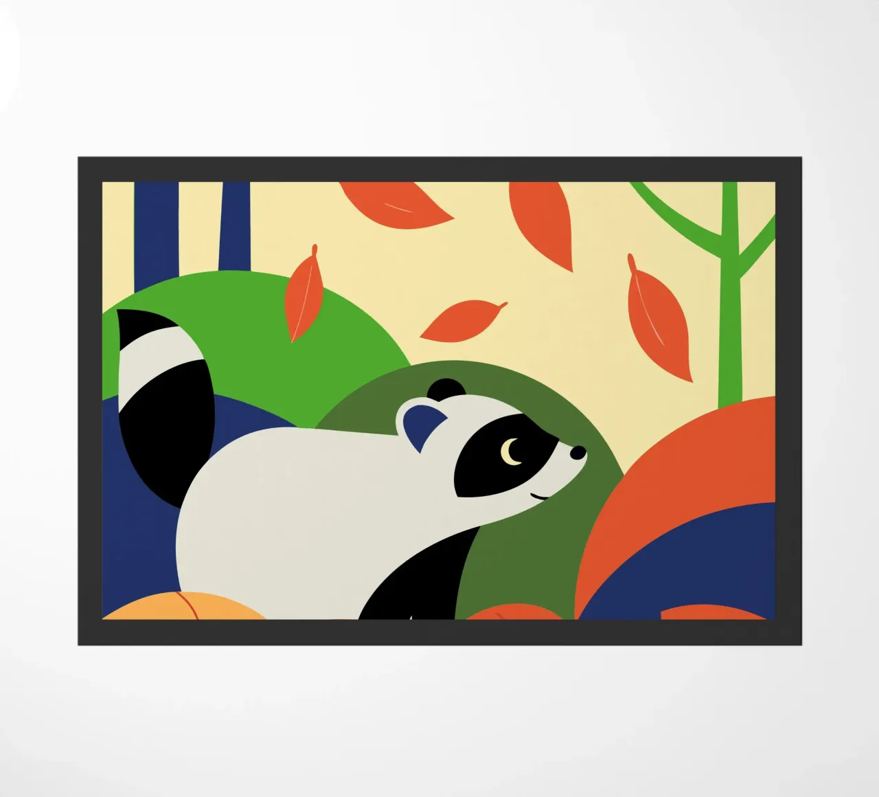 Procione in autunno zerbino da PROTECT ANIMALS