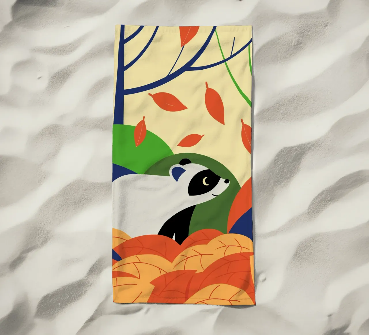 Procione in autunno telo mare da PROTECT ANIMALS