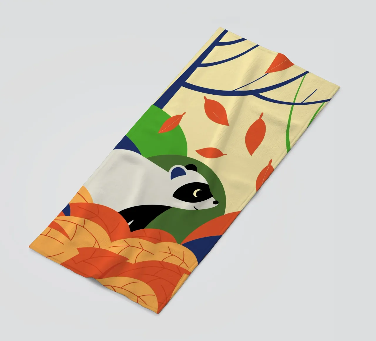 Procione in autunno telo mare da PROTECT ANIMALS