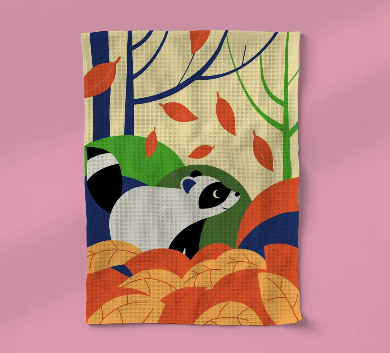 Procione in autunno canovaccio da cucina da PROTECT ANIMALS